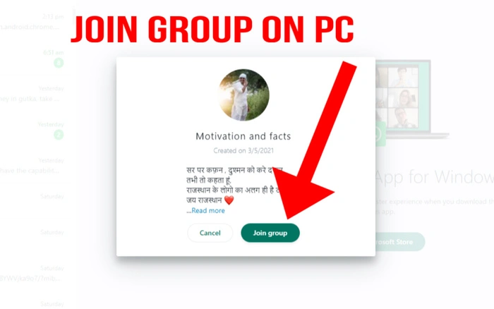 Join WhatsApp Groups on PC